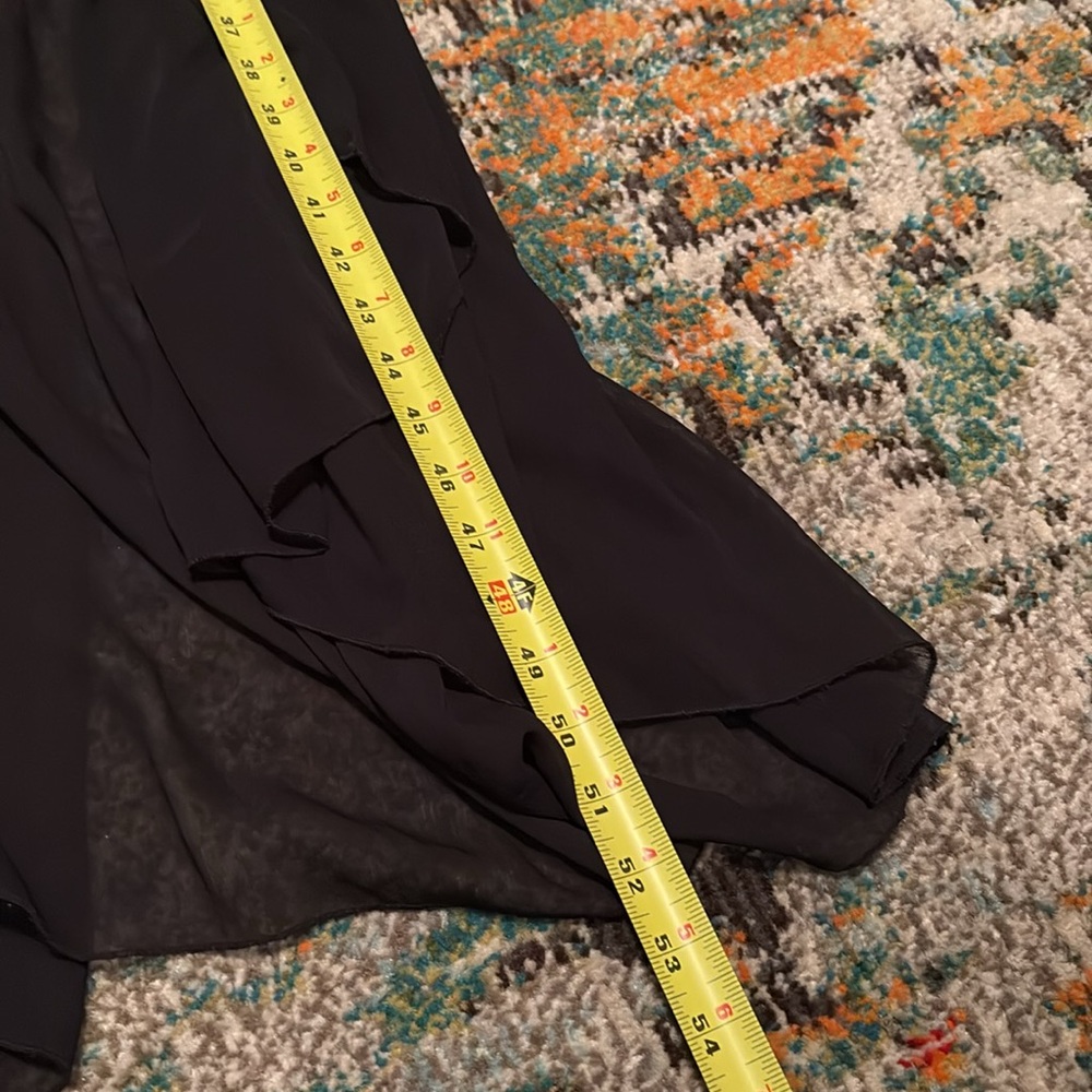 💎RARE💎FOREVER 21 Denim and Black Sheer Skirt Maxi Dress, Size Medium - Picture 6 of 7
